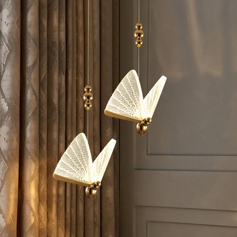 Modern Butterfly LED Pendant Light Indoor Lighting Bedside Led Lights For Home Decoration Staircase Bedroom Room Decor