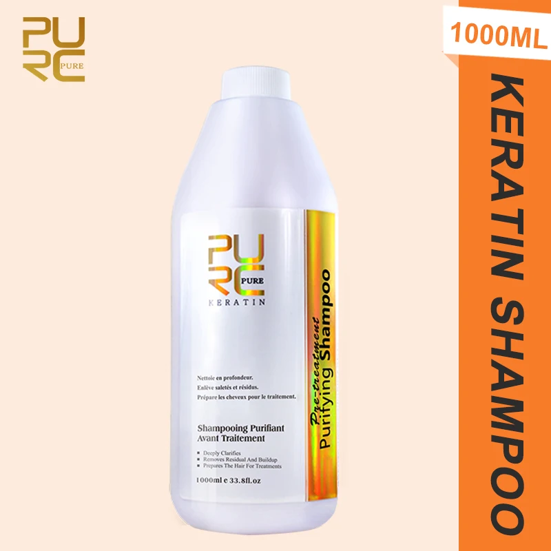 

PURC 1000ml Keratin Shampoo Treatment Professtion Straightening Hair Before Shampoos Care Women