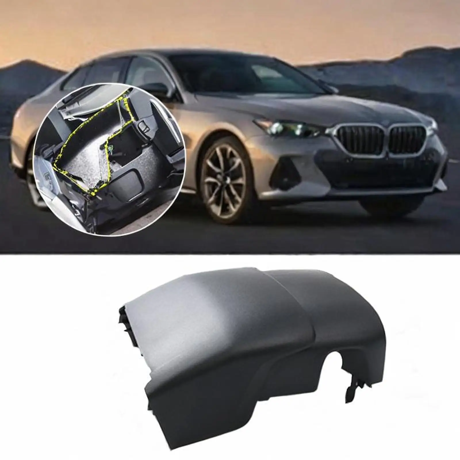 

Steering Switch Cover Black Plastic Trim Replacement Car Interior Accessory for BMW 5 Series G38 2018-2023