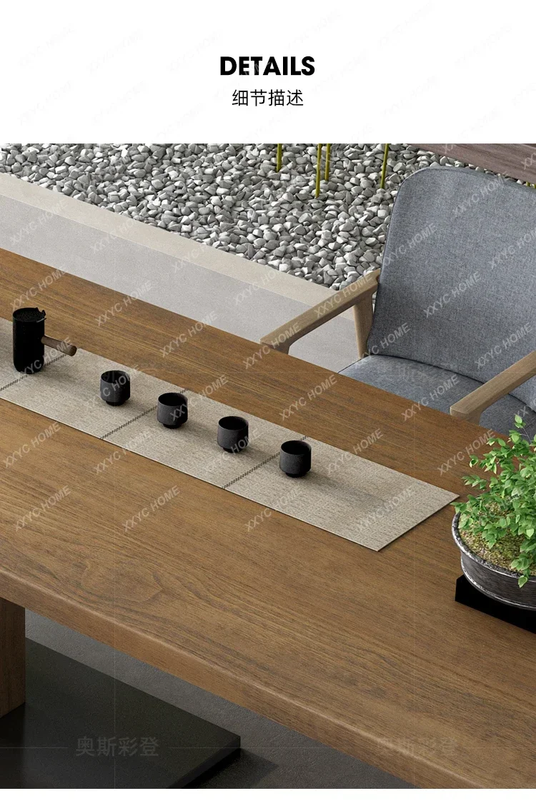 Um conjunto completo de mesa de chá moderna e simples em estilo log (cadeiras combinando)