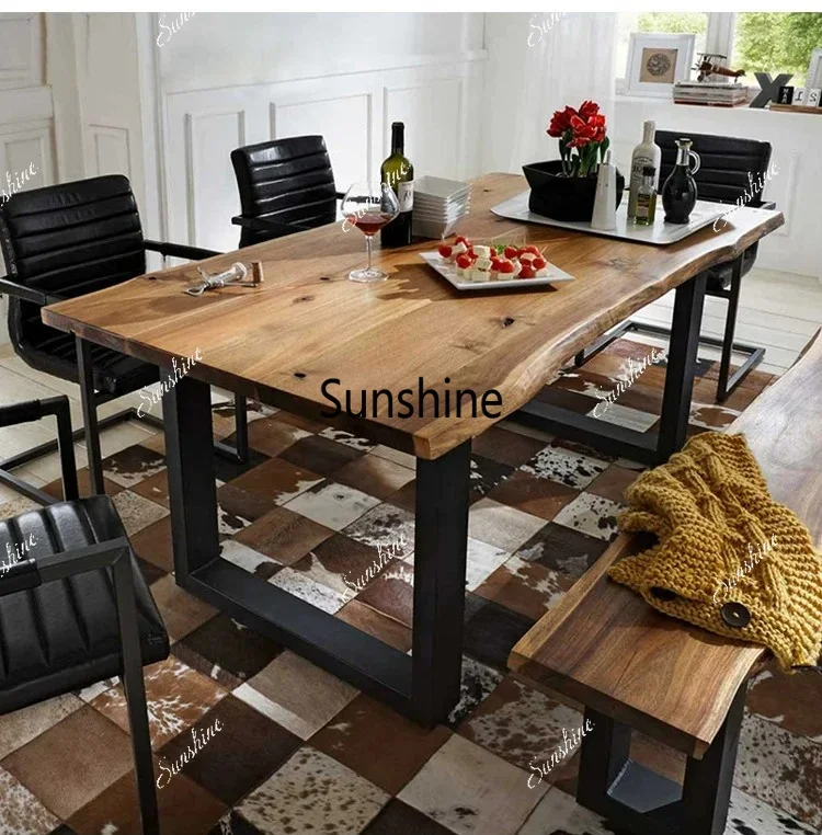 

Nordic solid wood dining table and chair combination household small apartment tea table