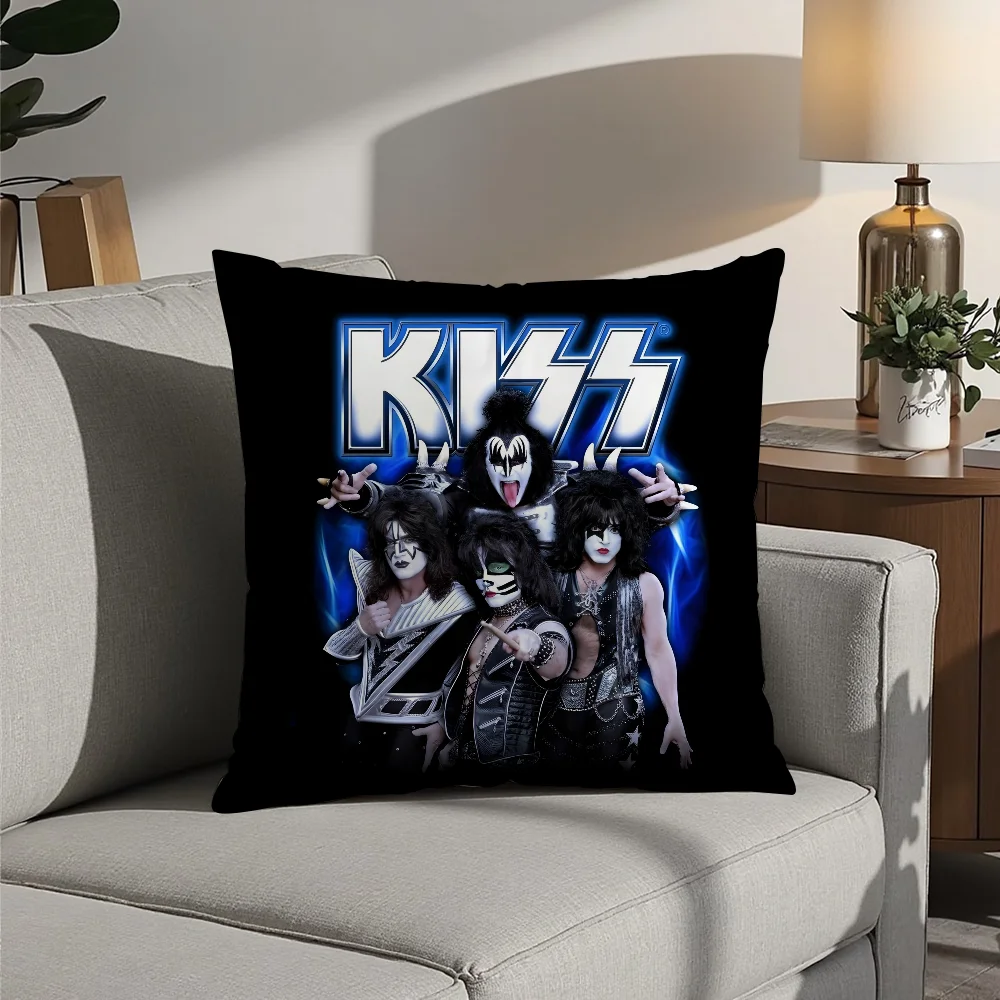 

K-KISS Rock & Roll Pillow Case Plush Fabric Soft Pillowcase Double Sided Print Cushion Cover Household Gifts