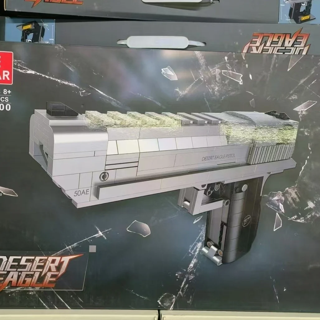 92400 Desert Eagle-Pistole kann verbrannt und zusammengebaut werden. Bausteine, Spielzeug, MOC-Montagesteine, Geschenk für Kinder, Geburtstag, Weihnachten