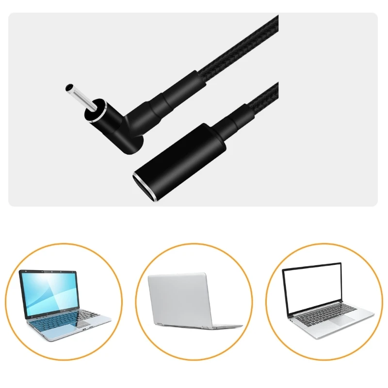 100W USB C ถึง 3.5x1.35 มม.ปลั๊กแปลง USB C PD ชาร์จสายเคเบิลสำหรับแล็ปท็อปโน้ตบุ๊ค Power Converters
