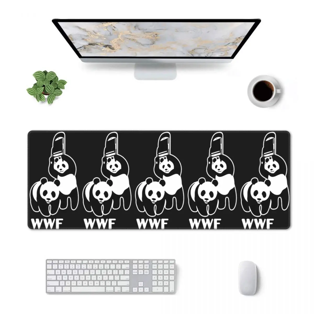 Large Mouse Pad WWF Wrestling Panda Gamer PC Laptop Mats Keyboard Carpet Computer Gaming Office Accessories Desk Mat