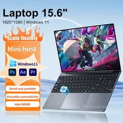 2024 nowy 15.6 ''Laptop biurowy 32GB DDR4 1024GB SSD Windows 11 N5095 komputer przenośny IPS FHD 1080P wyświetlacz 5Ghz WiFi USB 3.0