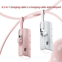 Mini Power bank Charger Built in Cable 5000mAh Portable PowerBank External Battery Charging for iPhone 15 14 13 12 Xiaomi Huawei