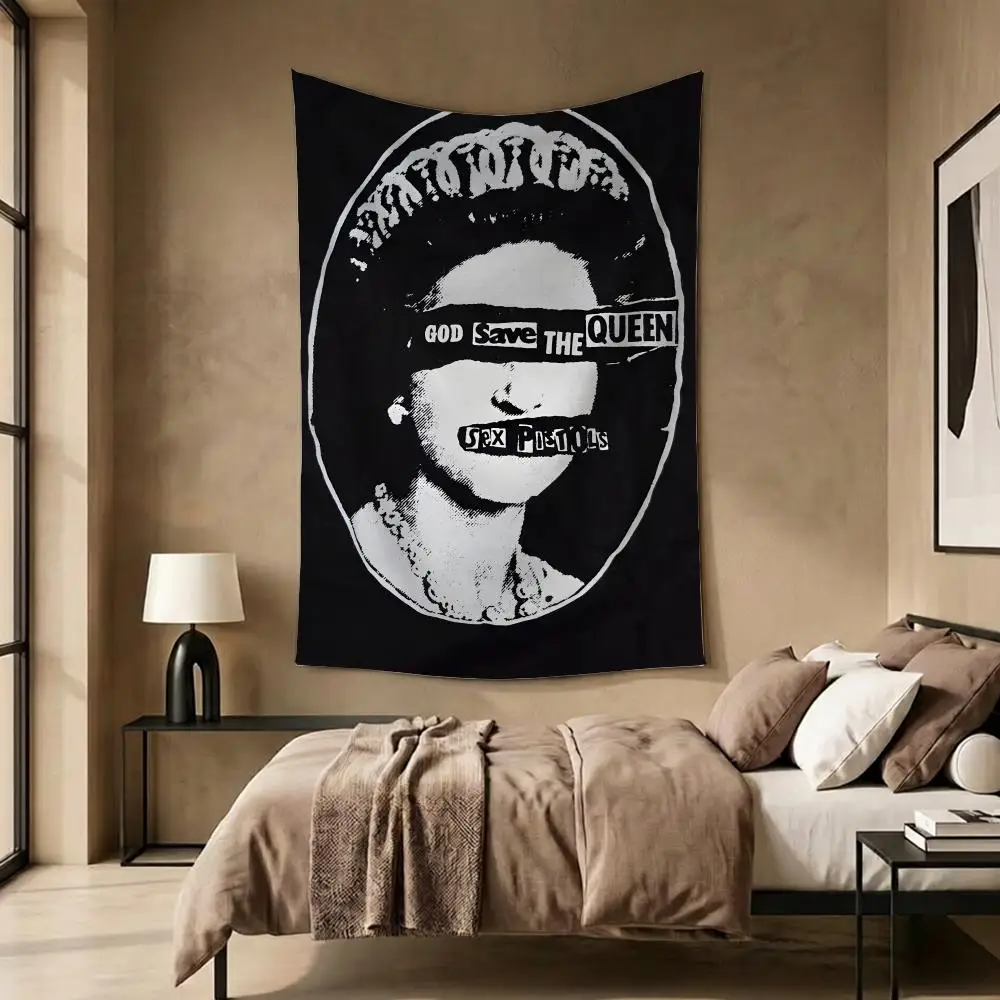 Band Music Punk Sex Pistols Tapestry Daily Soft Rectangular Wall Hanging Decor for Living Home Room