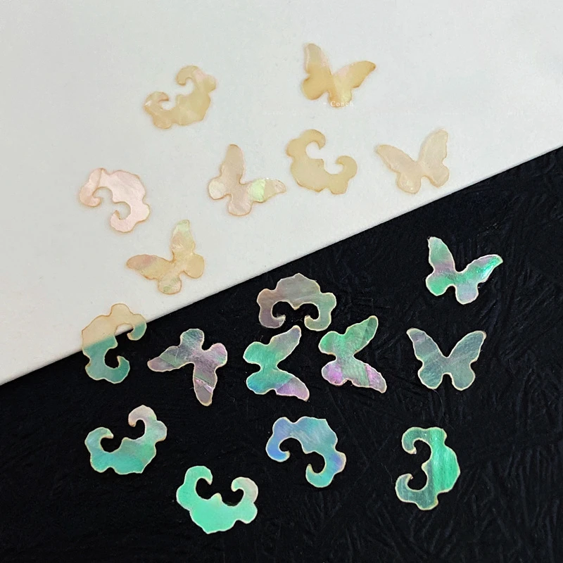 Chinese Style Auspicious Cloud Patterned Charm Butterfly Ancient Jade Peace Buckle Nail Art Decoration Manicure Tool Accessories