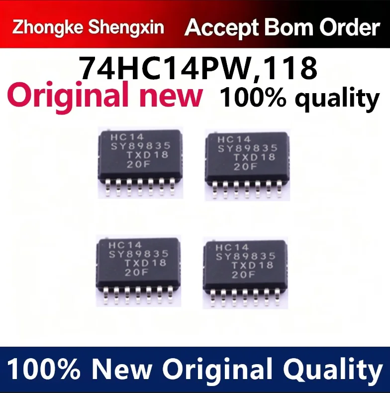 （5pcs-10pcs）Brand new original 74HC14PW silk screen HC14 TSSOP-14 hexagonal inverted Schmitt trigger chip
