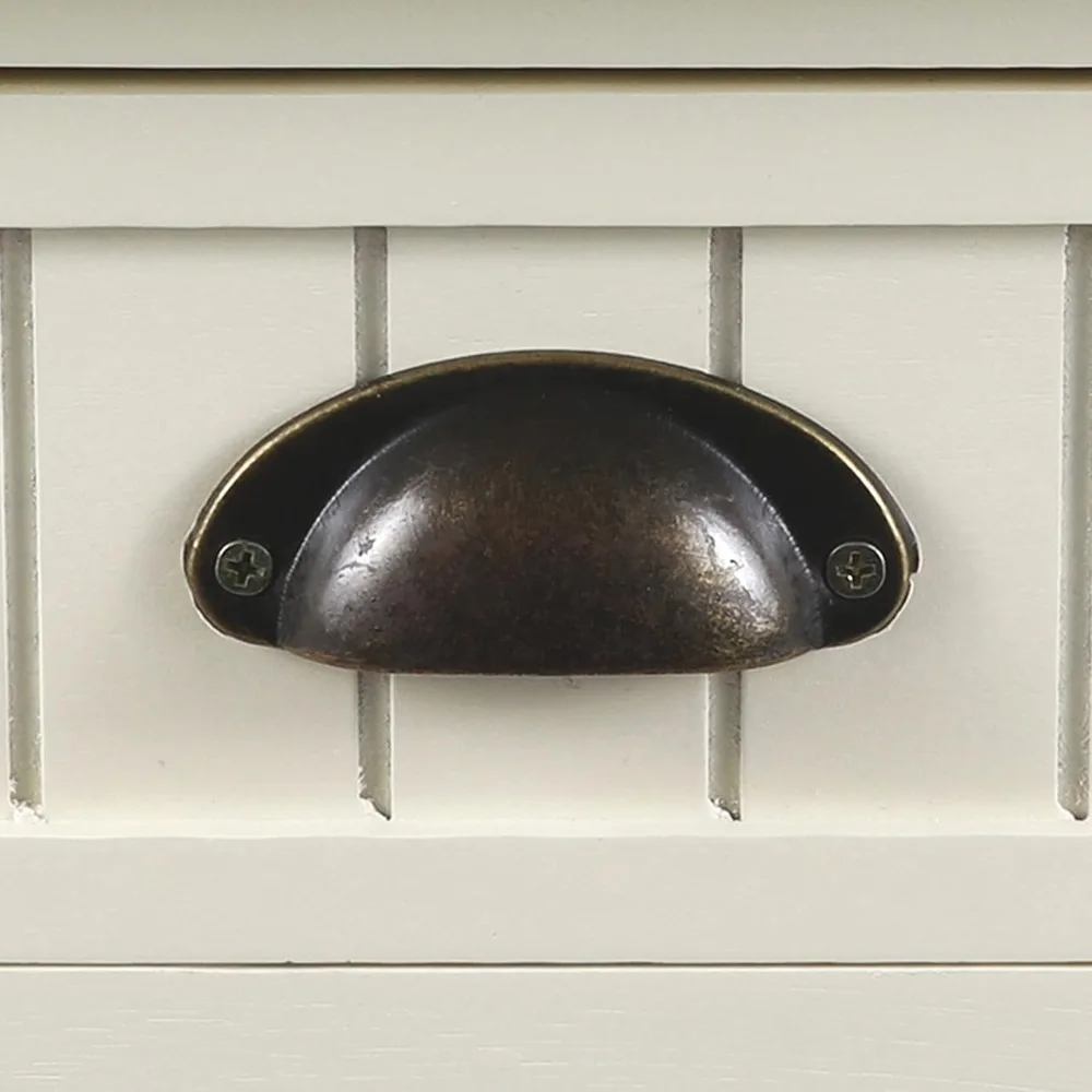 ترقية جديدة - طاولة وحدة تحكم برف واحد ذات 4 أدراج من Bailey Bead Board، 14 بوصة عمق × 32 بوصة عرض × 32 بوصة ارتفاع، أبيض عتيق - جودة عالية #5