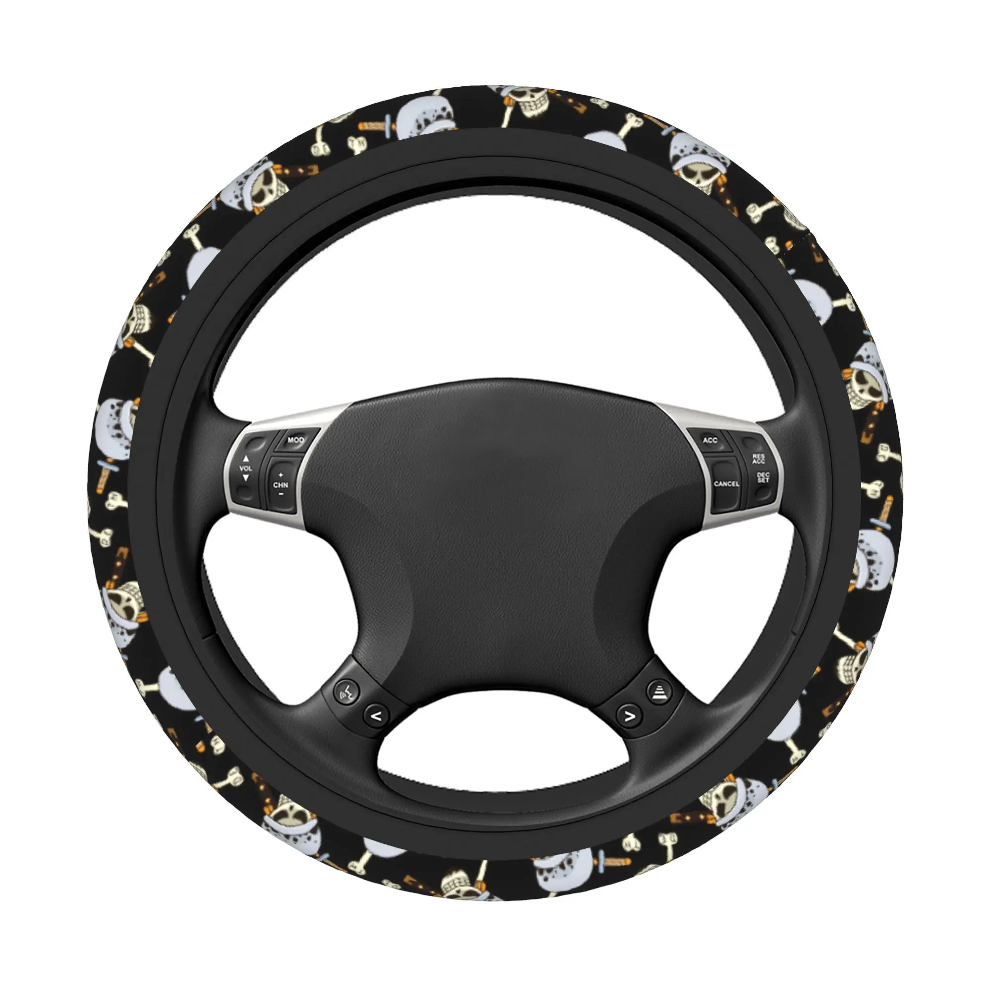 Trafalgar D Law One Piece Flag Car Steering Wheel Cover 38cm Non-slip  Auto Steering Wheel Protector Colorful Car-styling