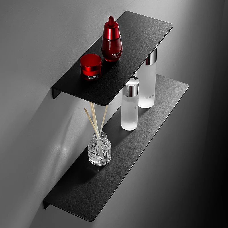 30/40/50CM Floating Shelf Wall Storage Shelves for Living Room Bathroom Kitchen Hanging Mounted White Black Bathroom Shelf