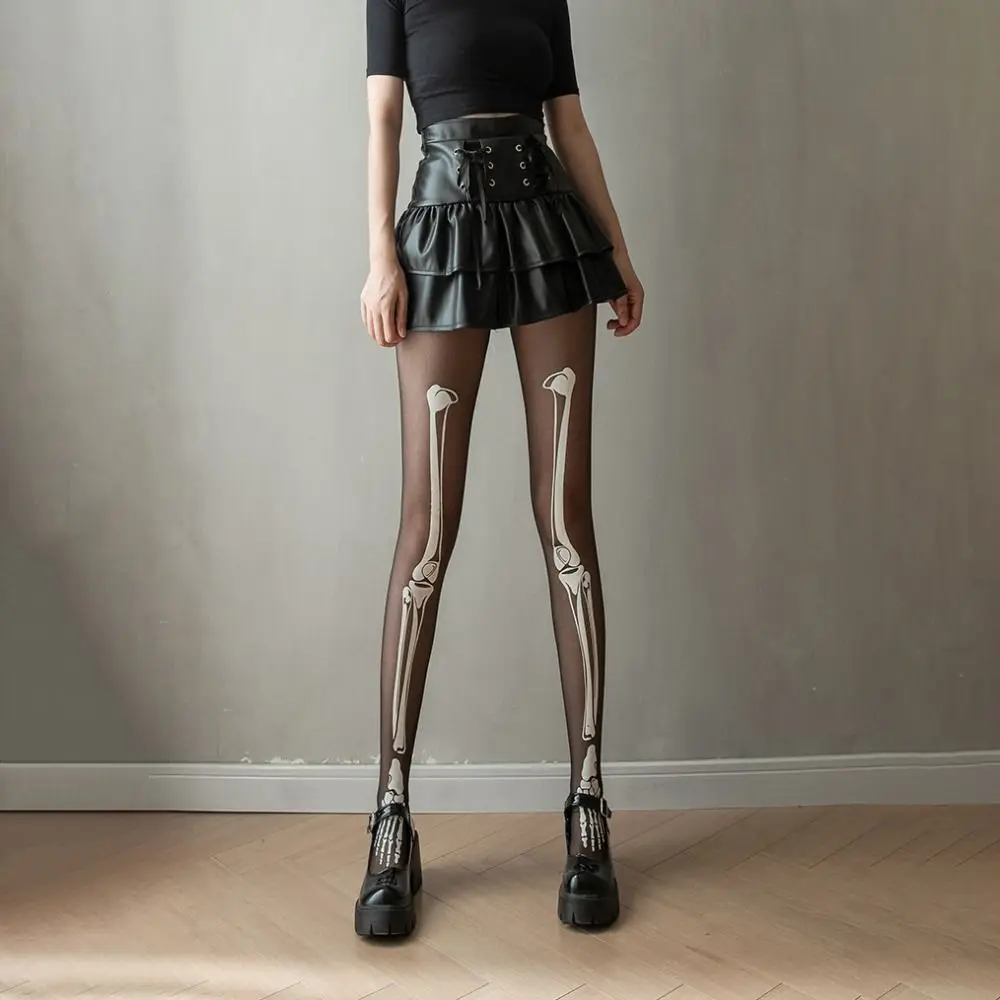 Transparent Glow in The Dark Luminous Pantyhose Butterfly Balck Printing Tights Heart Pattern Elastic Sexy Pantyhose Girl