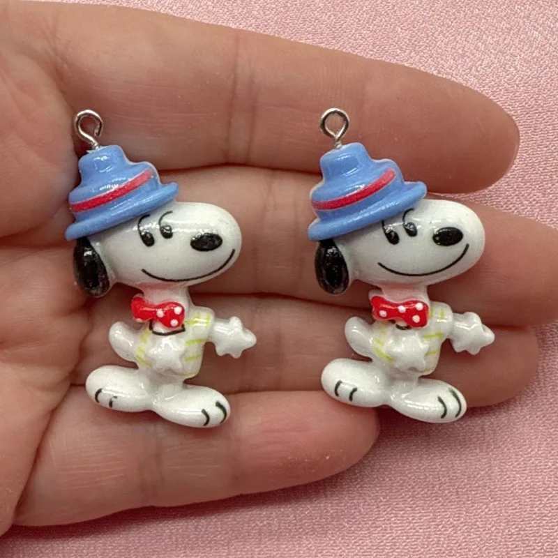 10pcs resin cute little dog pendant, DIY jewelry making earrings, keychain accessories view 3