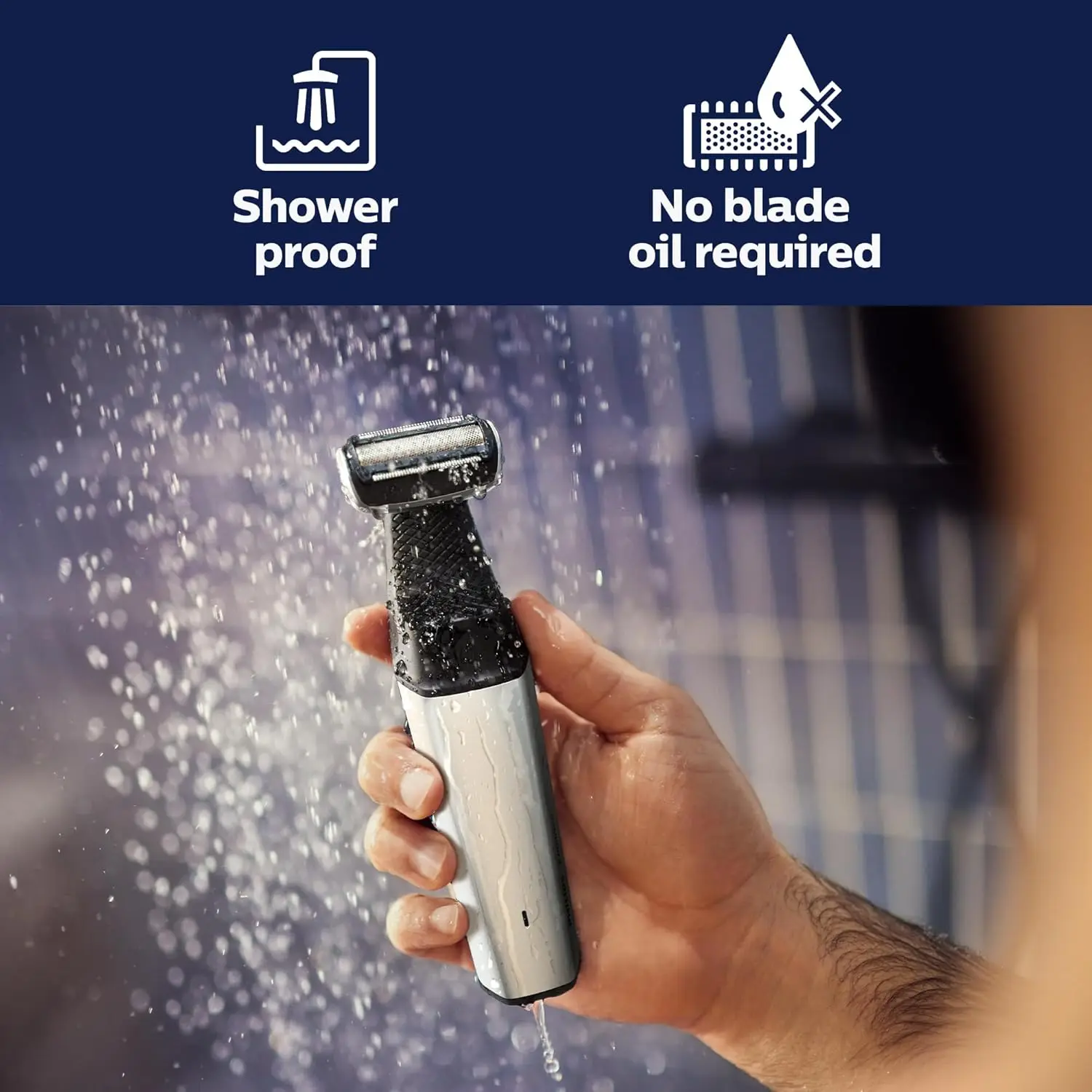 ماكينة تشذيب الجسم المقاومة للاستحمام من Philips Norelco Bodygroom Series 5000 BG5025 مع تقنية حماية البشرة