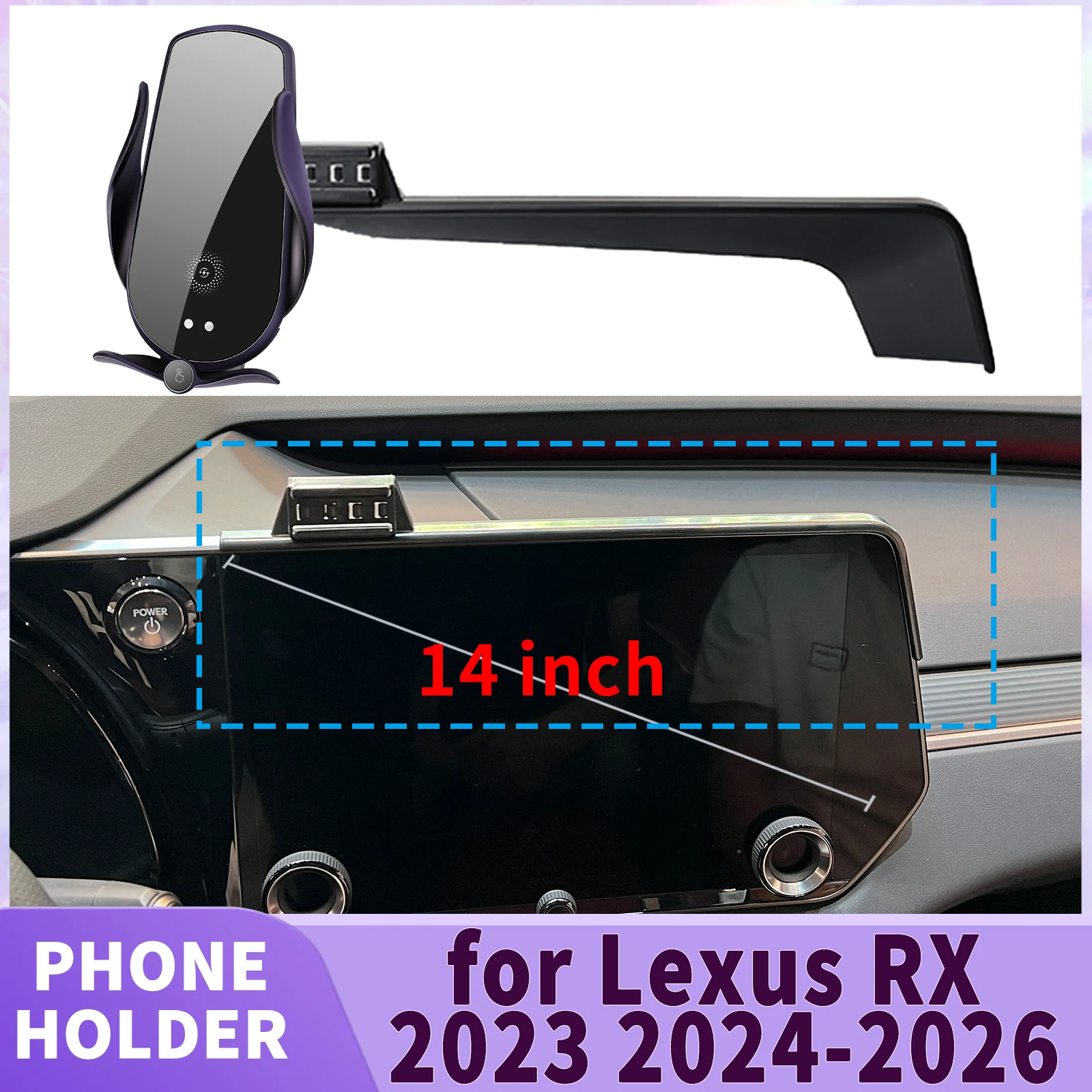 

Подходит для Lexus RX 2023 2024 2025 2026 (14 дюймов) Основание экрана Держатель телефона Крепление ​ ​ Безопасный зажим для автомобиля ​ ​ аксессуары
