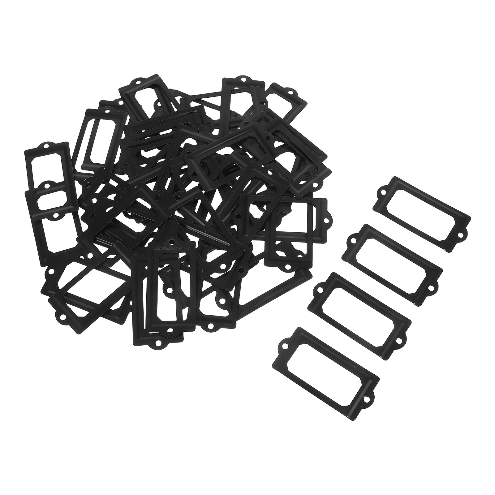 50Sets Iron Cabinet Label Holders Vintage Office Library File Drawer Card Tag Frame Organizer Storage Label Holder