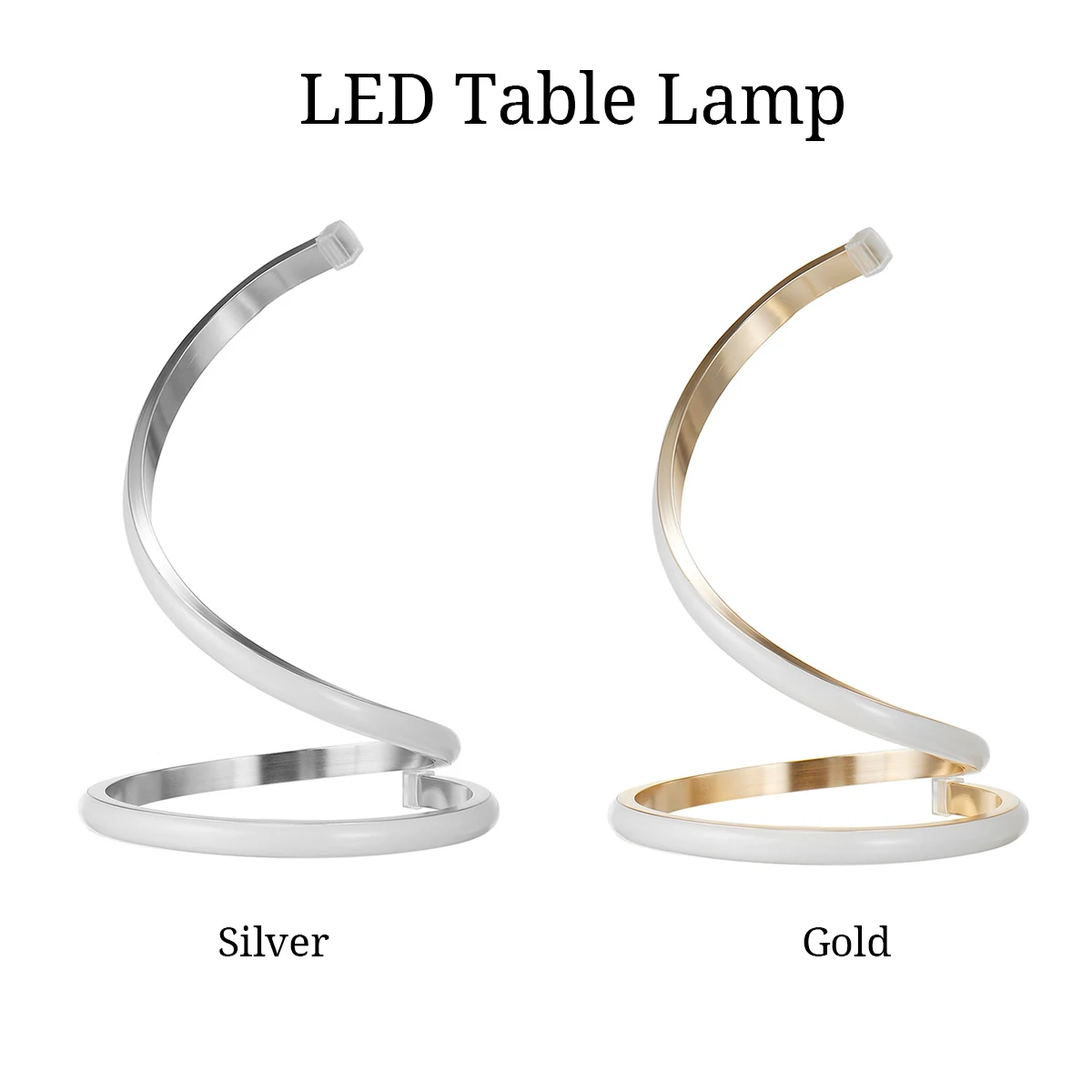 โมเดิร์นเกลียวตารางโคมไฟตั้งโต๊ะ LED อ่านหนังสือ Night Light Touch ปรับได้3แสงเปลี่ยนหลอดไฟ LED 110-240V 9W
