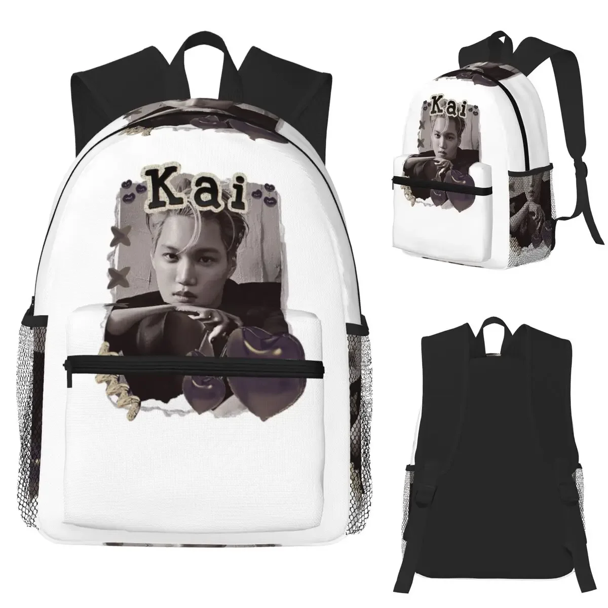 

Kai Kpop Soloist From Exo Коллаж для скрапбукинга Уютный винтажный рюкзак Y2K Школьная сумка Рюкзак для мальчиков и девочек Книжная сумка Сумки на плечо