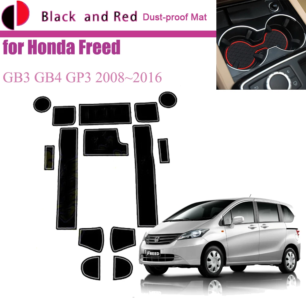 

Rubber Mat Door Groove for Honda Freed GB3 GB4 GP3 2008~2016 Cup Holder Cushion Gate Slot Coaster Dust-proof Sticke Accessories