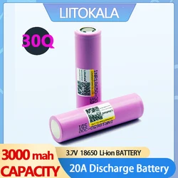 LiitoKala INR18650 30Q 3.7V Rechargeable Li-Ion Battery 30A Discharge For Samsung INR18650 Flashlight Car LED lights Lamps