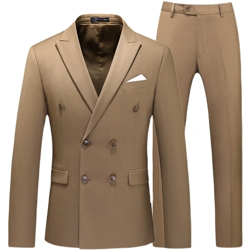 J48 Spring and Autumn Suit Men\'s Slim Business Suit Groom Handsome British Thin Small Suit