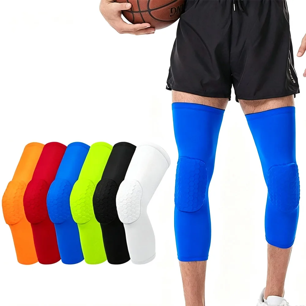 1Pcs Basketball Knee Pads Volleyball Kneepad Honeycomb Crashproof Antislip Leg Sleeve Protective Pad Support Guard Padded