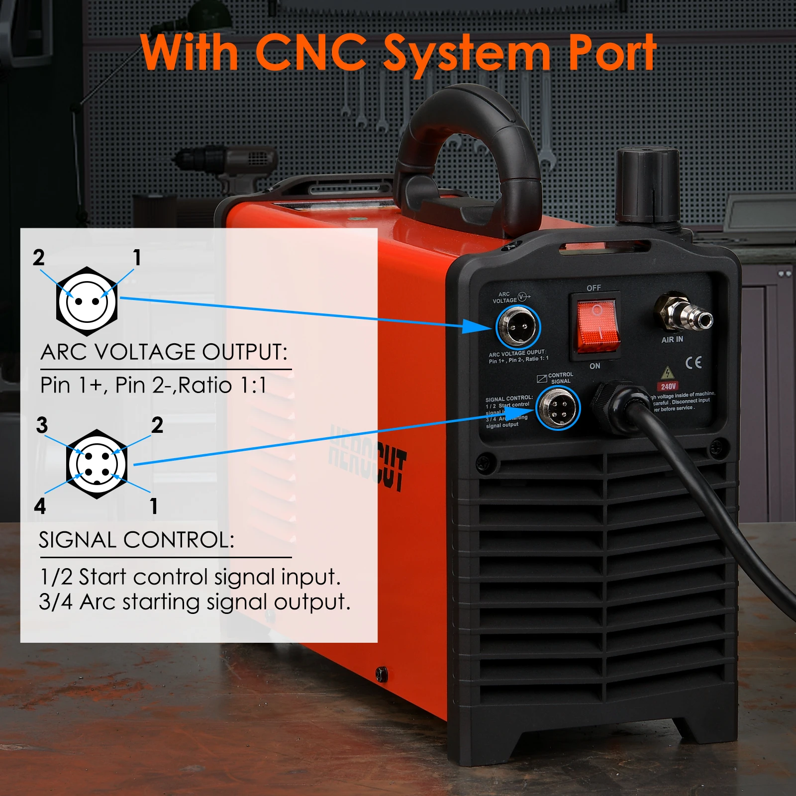 CNC Pilot Arc Plasma Cutter HeroCut CUT55X,55Amps 220V Non-HF IGBT Plasma Cutting Machine Can Work with CNC Table