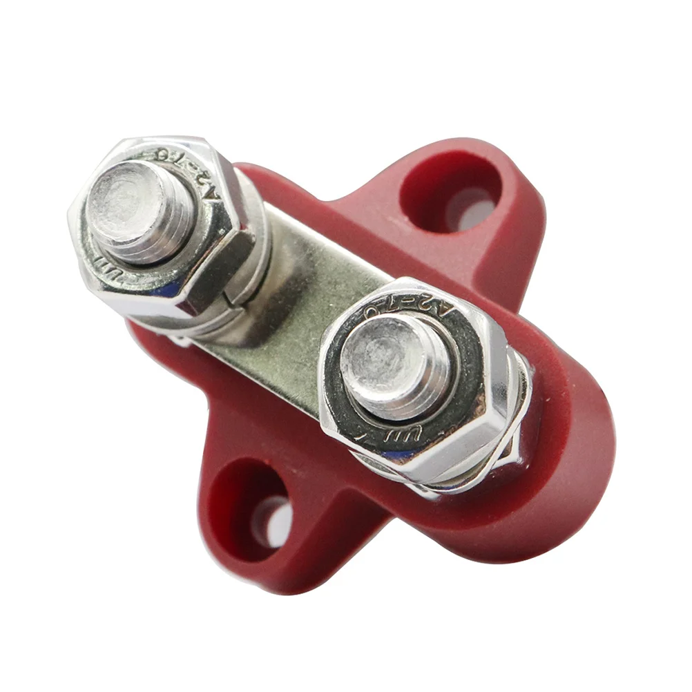 محطة مزدوجة مع وصلة توصيل M8 أحمر أسود للشاحنات Rvs المدربين القوارب سطح المسمار تركيب ثابت مزدوج #1