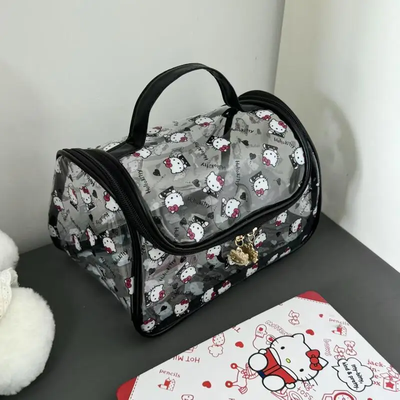 

Kawaii Hellokitty Transparent Makeup Bag Beauty Set Handbag Cute Travel Makeup Bag Large Capacity Toiletry Storage Bag