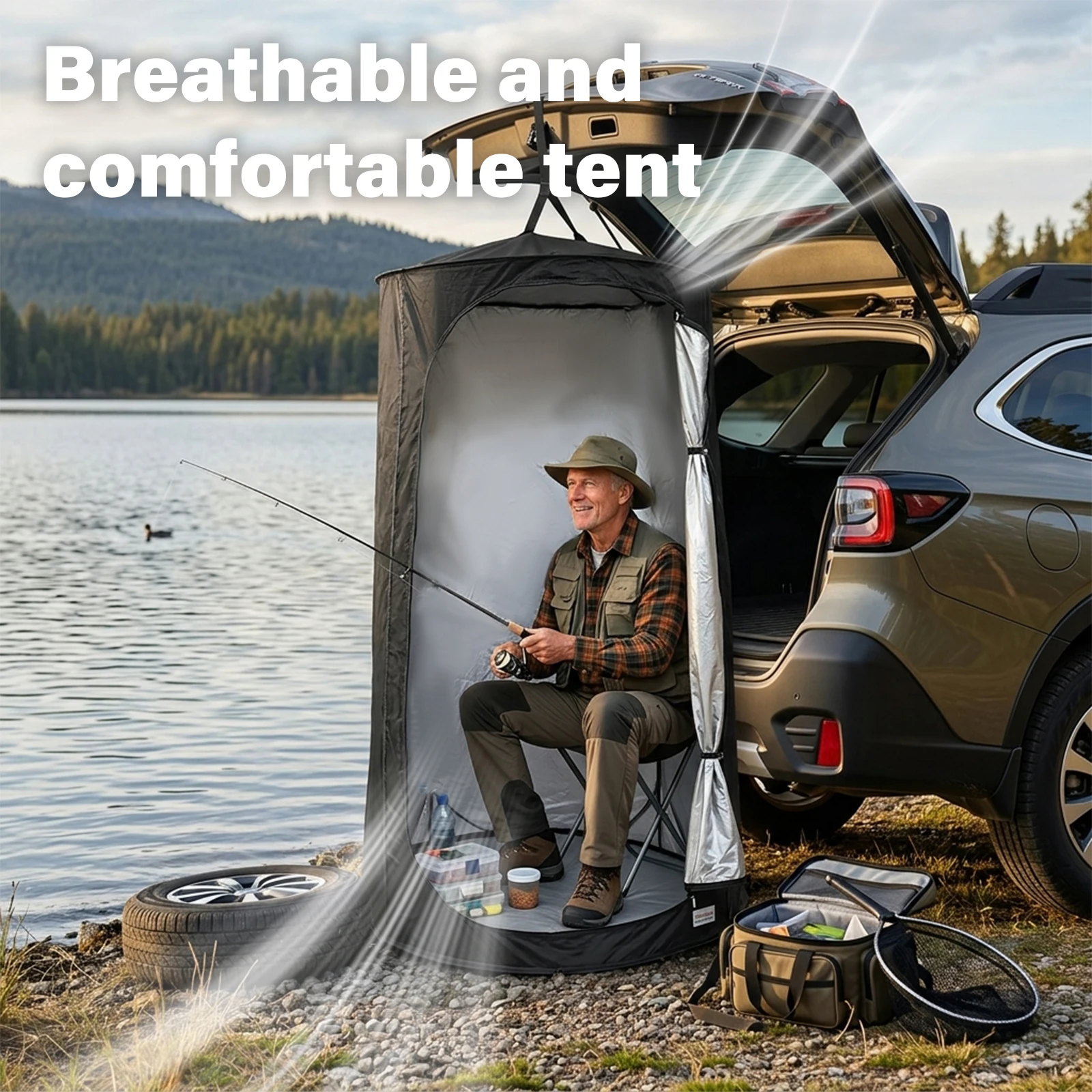 Pop Up Outdoor Privacy Shelter Tent Portable Shower Toilet Room for Camping Beach Travel