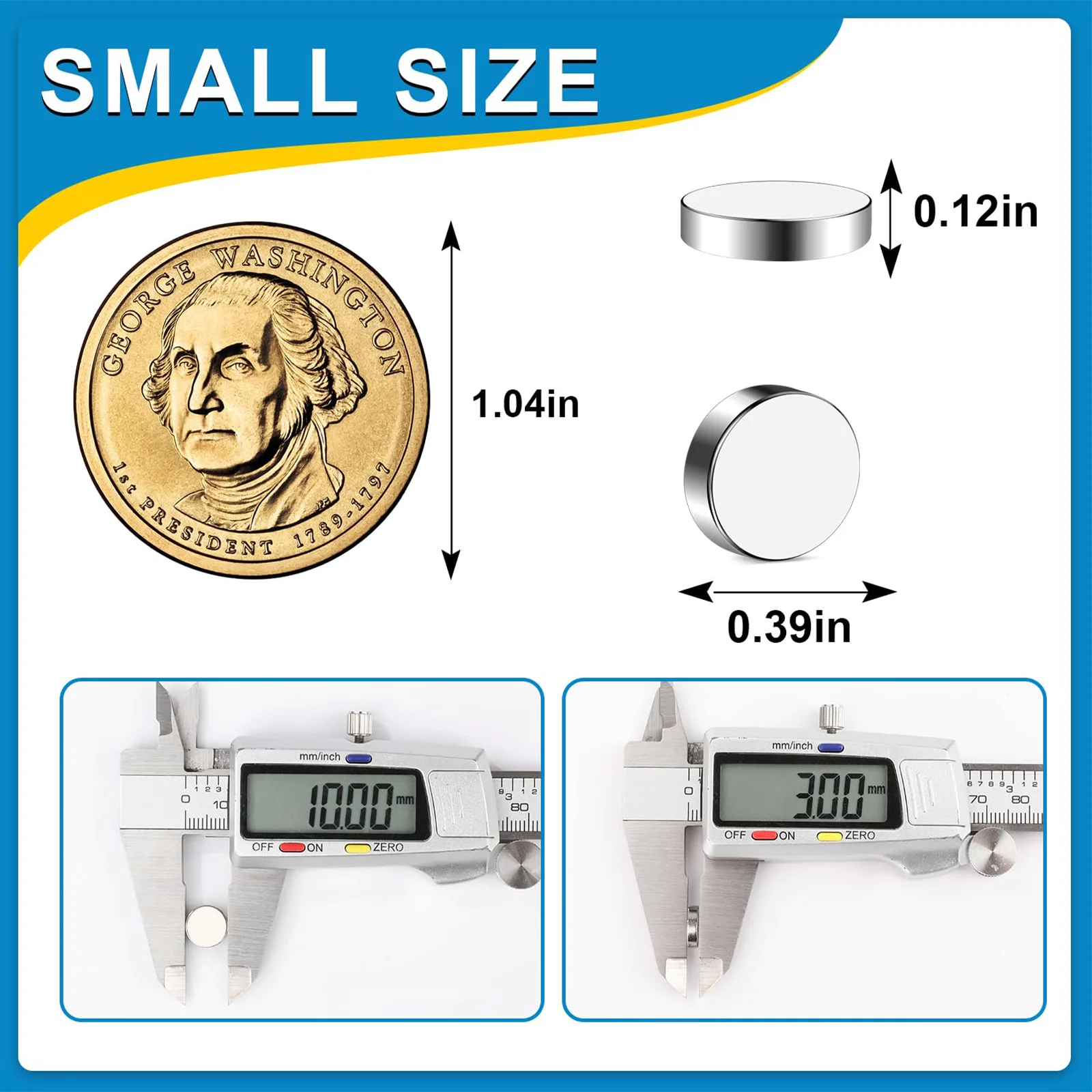 30 Pcs 10x3mm Strong Neodymium Mini Magnets, Rare Earth Magnets Neodymium Magnets N35 NdFeB Round Strong Permanent Magnetic Disc