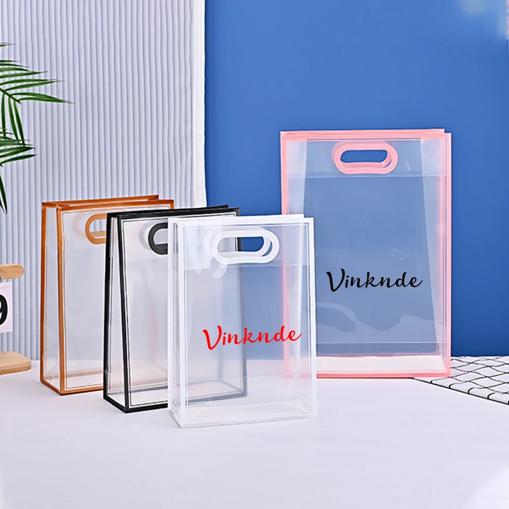 Custom Logo Transparent PP Handbag High-End Souvenir Gift Bag Internet Celebrity Shopping Bag For Wedding Birthday Festivals