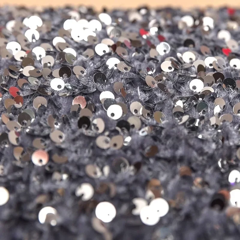 

Оранжево-серый бархатный эластичный кулон с вышивкой блестками, блестящий бархатный весенне-осенний жилет, Cheongsam, сценическая одежда, ткани «сделай сам»