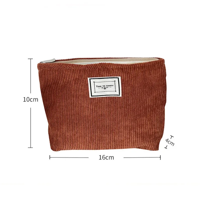 2023 New Cosmetic Organizer Bag Solid Color Simple Corduroy Female Travel Makeup Bag Women Wash Toiletries Storage Bag Pouch