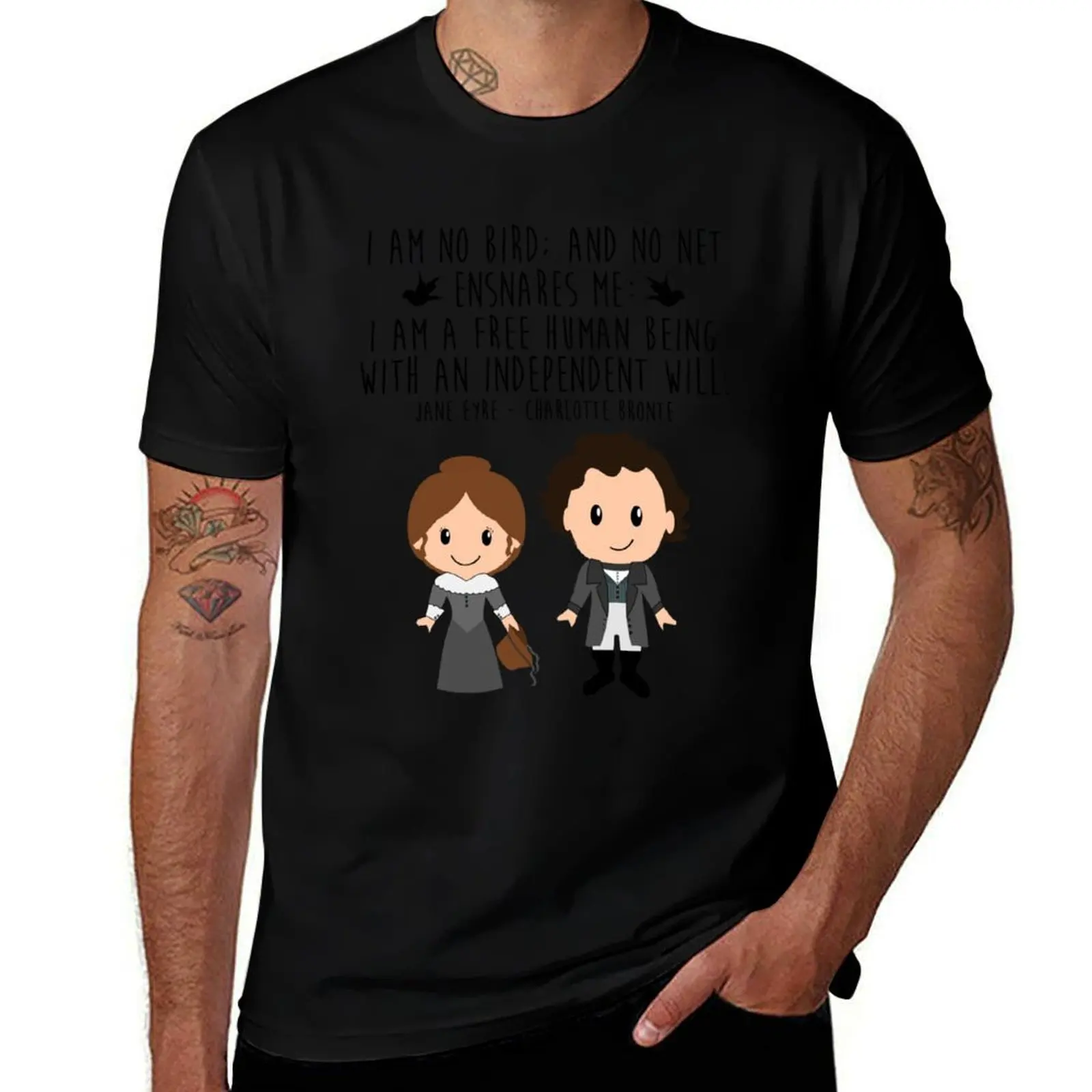 Jane Eyre, I Am No Bird and No Net Ensnares Me T-Shirt sweat luxury t-shirt aesthetic clothes T-shirts for men cotton