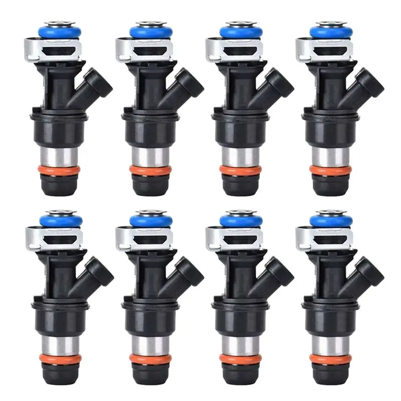 #00D Automotive Parts & Accessories,8Pcs Fuel Injectors for 99-07 Chevy Silverado GMC SIERRA YUKON 4.8 (Black)