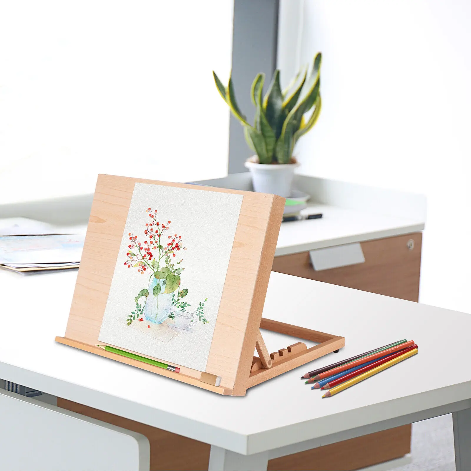 

46.8*36cm Wood Grain Painting Board Beech Wood Adjustable Painting Board Stand For Scholars Students Professionals