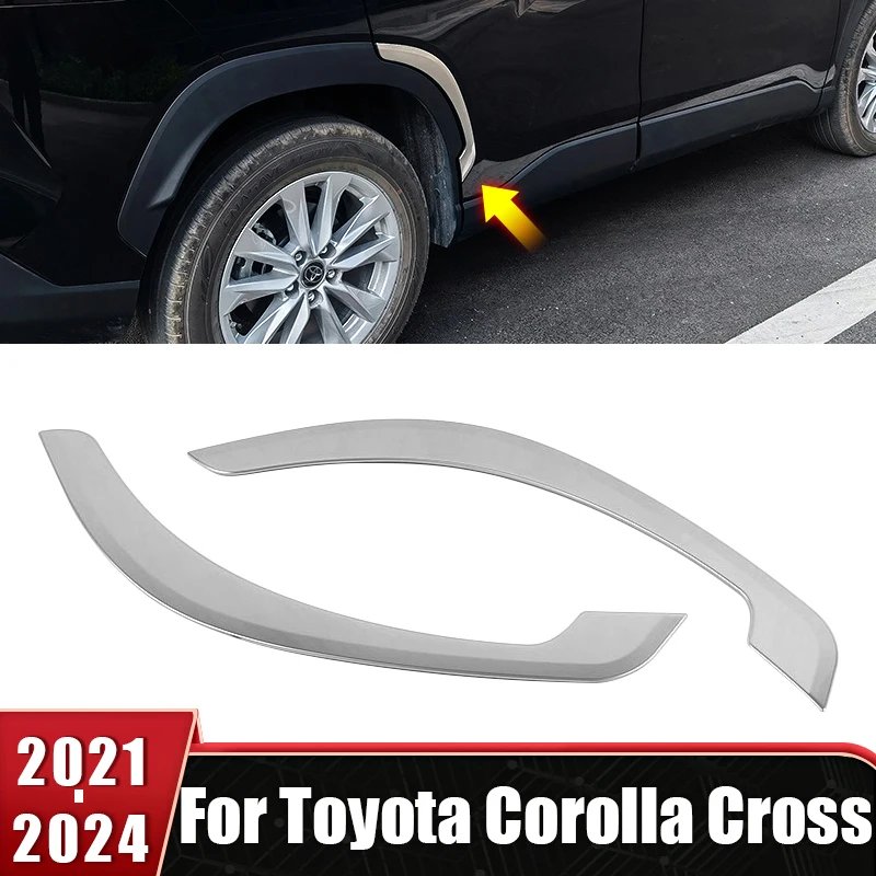 

Rear Door Wheel Arch Fender Flares For Toyota Corolla Cross XG10 2021 2022 2023 Car Mud Flap Splash Guards Protector Stickers