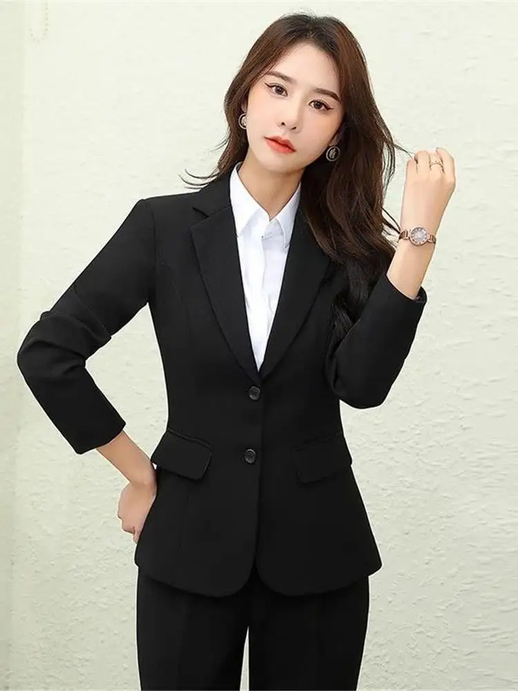 

Профессиональный деловой пиджак для женщин, весна-осень 2025, для работы и учебы, универсальный, для студентов, топ-рубашка