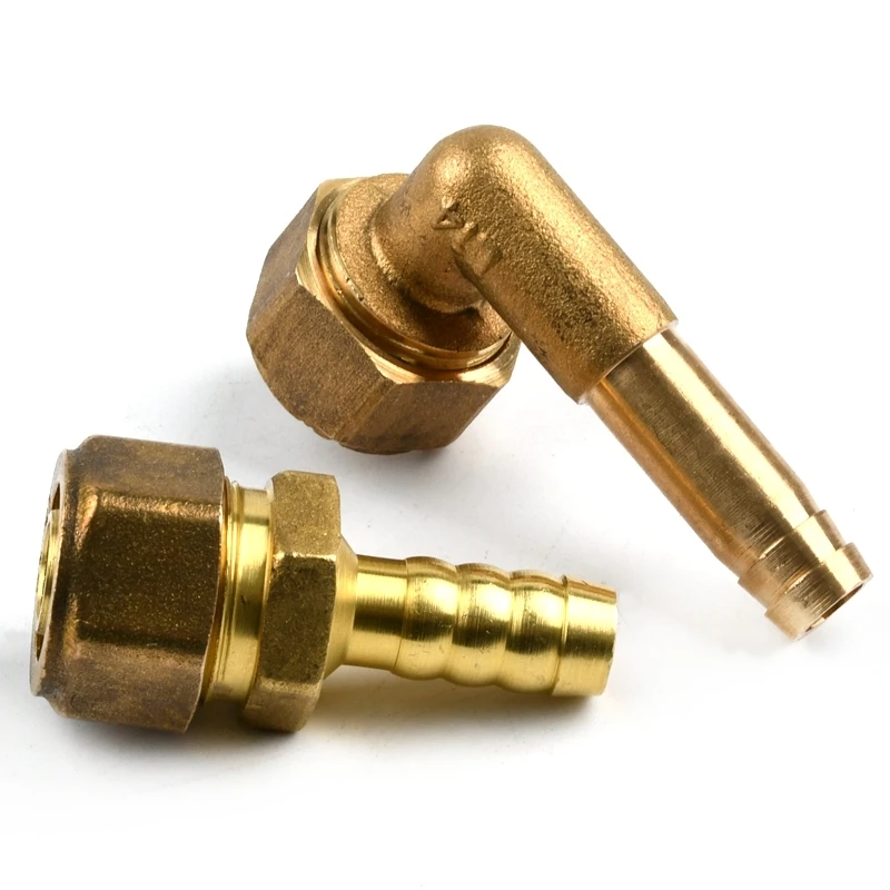 ID12mm OD16mm Aluminum Plastic Pipe Pagoda Elbow Joints Air Nozzle Joint Natural Gas Oil Hose Brass Joint Copper Accessories