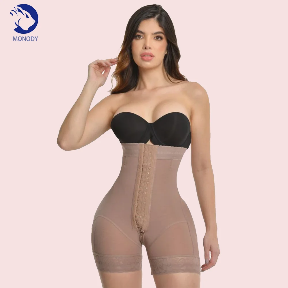 Hook-eyes Compression Bodysuit Waist Trainer Slimming Corset Hourglass Body Shaper Fajas Colombianas Tummy Control Underwear