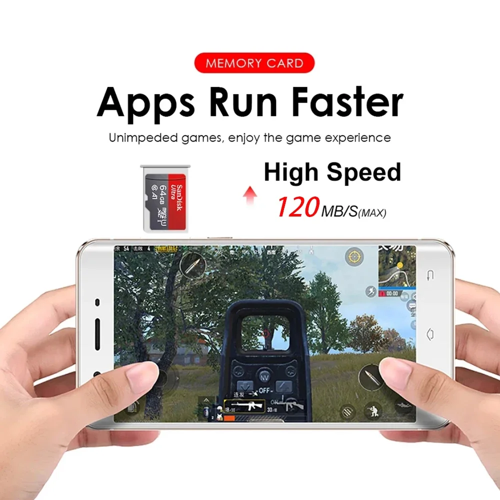 Ultra A1 U1 C10 1 تيرا بايت 512 جيجابايت بطاقة مايكرو sd TF 256 جيجابايت 128 جيجابايت 64 جيجابايت 32 جيجابايت 16 جيجابايت بطاقة ذاكرة فلاش 120 متر/الثانية للهواتف المحمولة بكاميرا 1080P