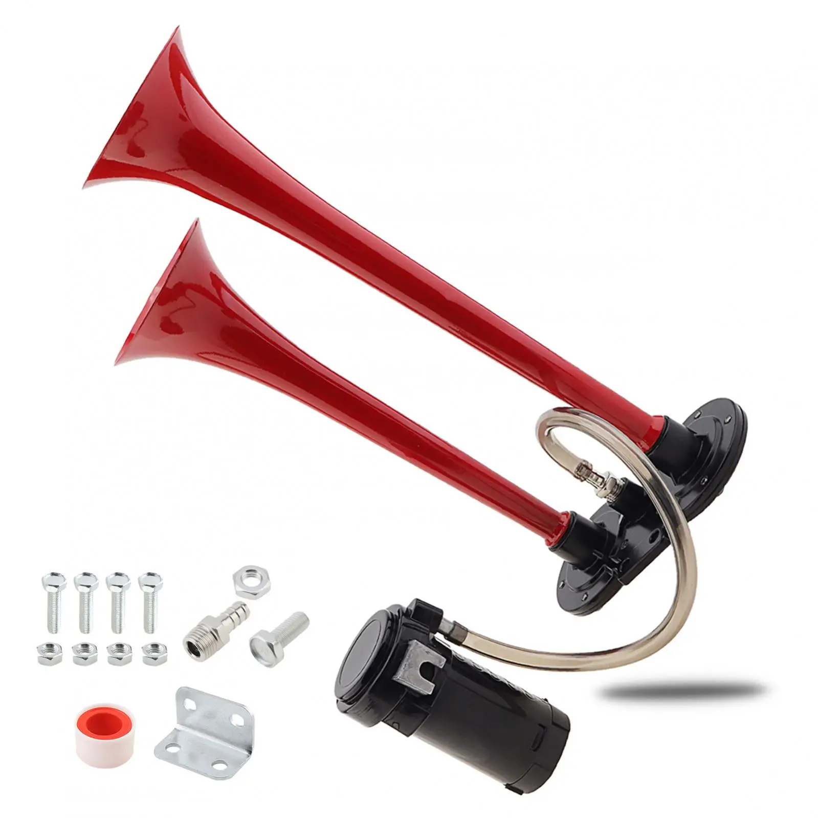 

12V 150dB Dual Trumpet Air Horn Musical Sound Air Horn for Car Truck Lorry Train Boat Van Ship with Compressor