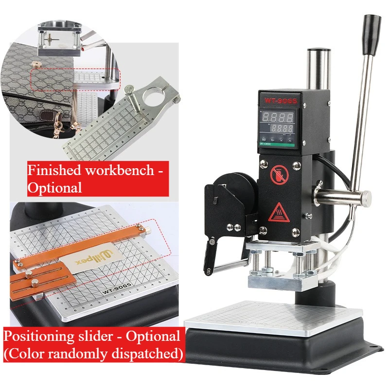 소형 데스크탑 수동 로고 핫 스탬핑 기계 목재 상표 엠보싱 브랜드 인덴테이션 기계 PU 가죽 핫 인덴테이션
