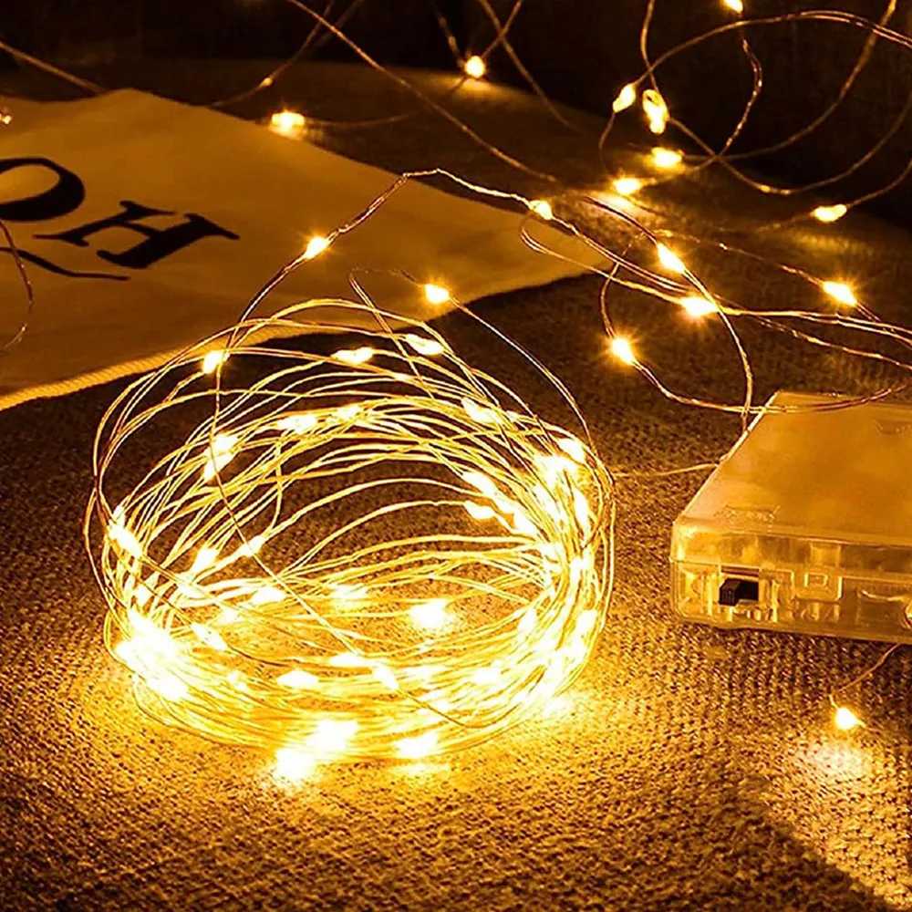 Battery Powered 1/2/5/10M Fairy Light String Led String Light for Bedroom Garden Party Bedroom Wedding Christmas Decoration