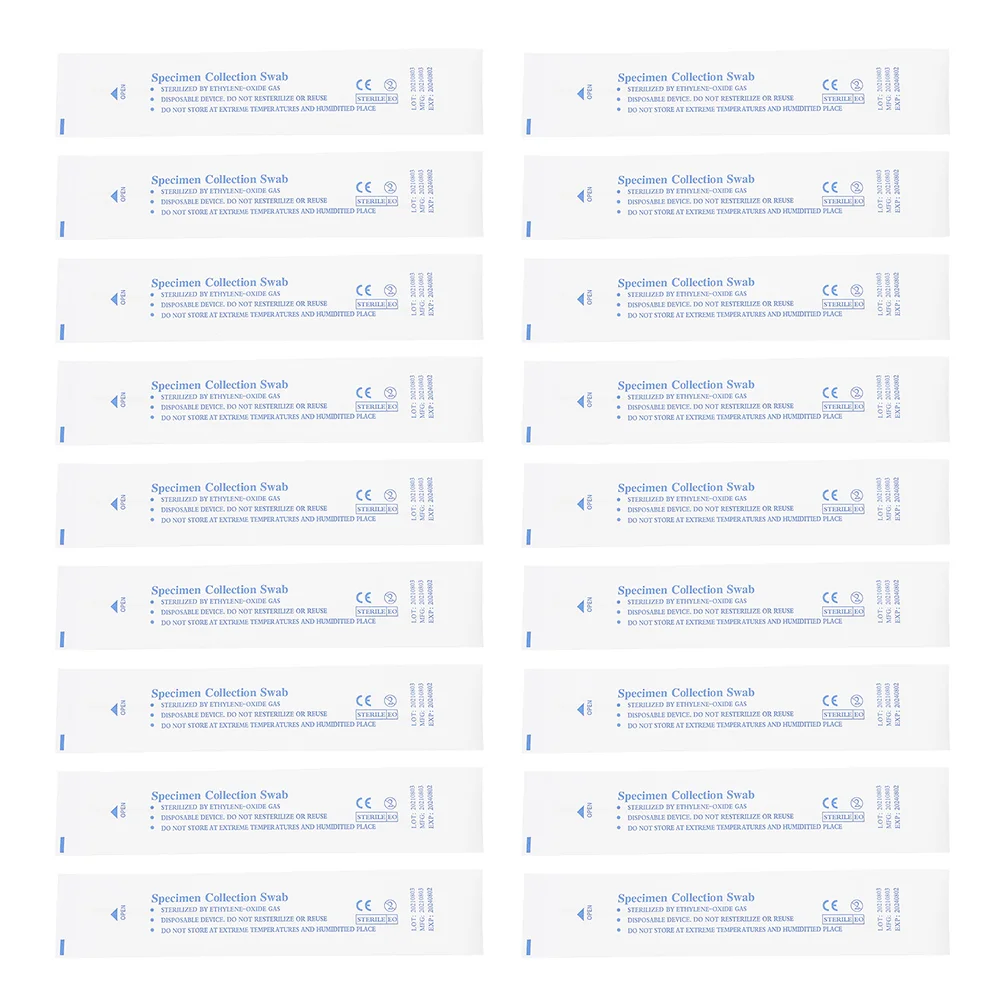 50/100/200ชิ้นไม้ swabs ตัวอย่างที่ใช้แล้วทิ้งเก็บรวบรวมตัวอย่างแท่งทดสอบการเก็บตัวอย่างผ่านการฆ่าเชื้อ swabs หลอดลม swabs swabs จมูก