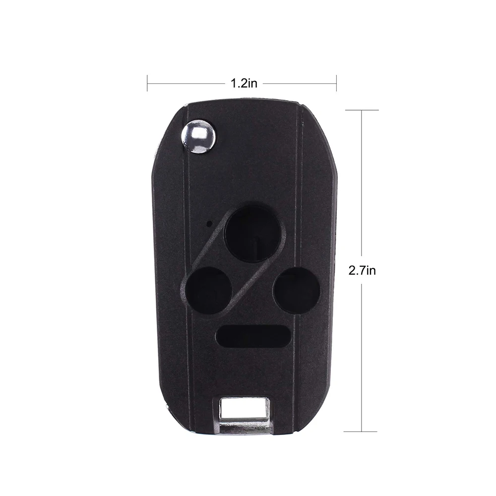 3+1 Panic 4 Button Folding Flip Remote Key Shell Case with Uncut Blad Replacement for H-on-da Accord Civic Pilot CRV