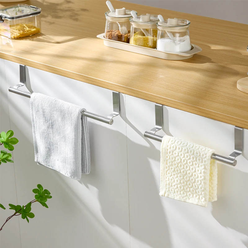 

Towel Rack Over Door Towel Bar Hanging Holder Kitchen Towel Rack Stainless Steel Moisture Resistant Design Easy Installation